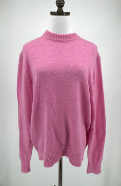 Every Other Thursday Pink Crew Neck Wool Blend Knit Pullover Sweater Sz M